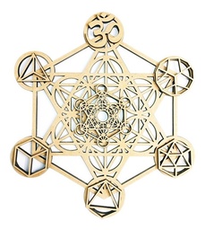 Cuadro Cubo Metatrón 3d Decoración Muro Pared Mdf 50x44 Cm