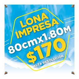 Lona Impresa 0.80x1.80m Personalizada Publicidad Anuncio