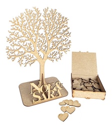 Árbol De Firmas Mdf 6mm 100 Corazones