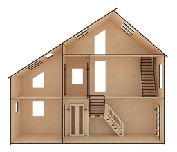 Casa De Campo Triángulo Para Muñeca Pequeñas  En Mdf 