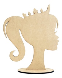 Centro De Mesa Cabeza Barbie Princesa Moño Mdf - Pack 15