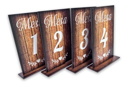 Kit Decoración Boda Numero De Mesa 30 Pz