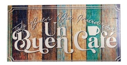 Cuadro Decorativo Cocina Hogar Oficina Un Buen Café 40x20