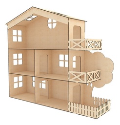 Casa Mansion Para Muñecas Pequeñas Mdf